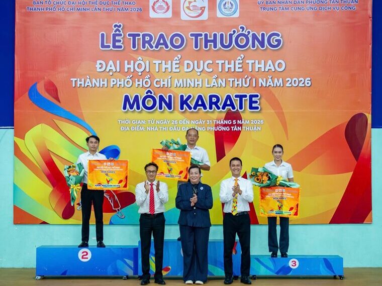 Phường Xuân Hòa đạt hạng Ba toàn đoàn môn karate tại Đại hội Thể dục Thể thao Thành phố Hồ Chí Minh lần I năm 2026