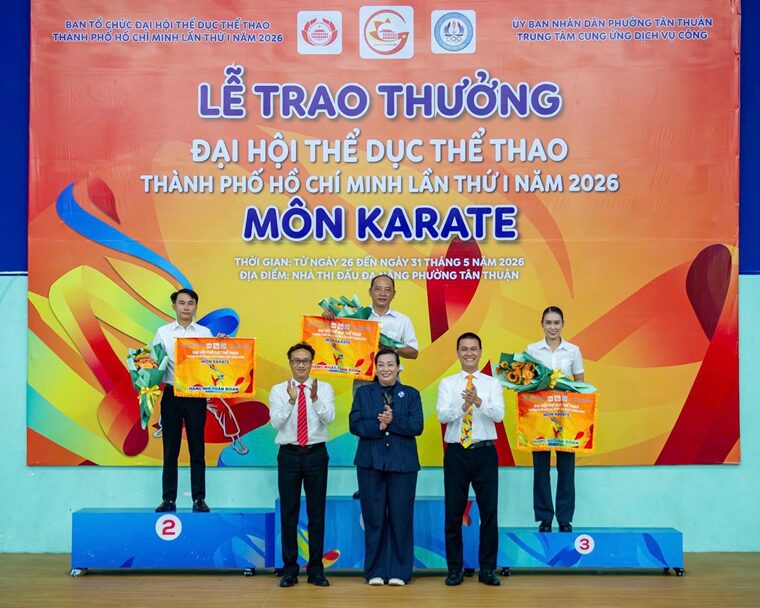 Phường Xuân Hòa đạt hạng Ba toàn đoàn môn karate tại Đại hội Thể dục Thể thao Thành phố Hồ Chí Minh lần I năm 2026
