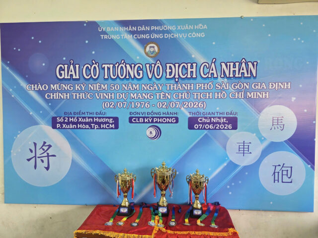 Sôi nổi Giải cờ tướng vô địch cá nhân phường Xuân Hòa Chào mừng 50 năm ngày Thành phố mang tên Bác