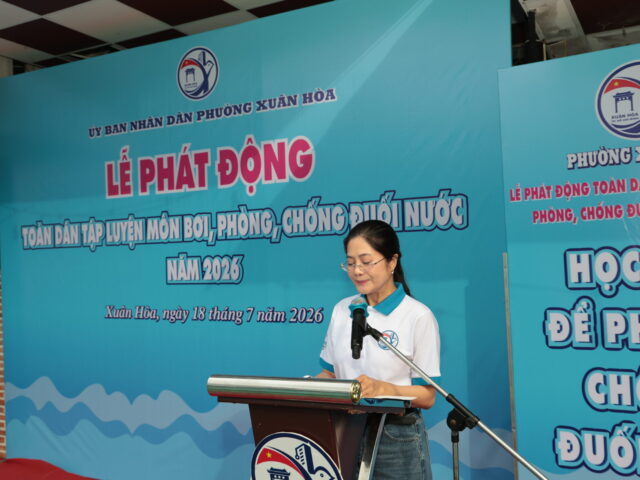 Phường Xuân Hòa tổ chức Lễ phát động toàn dân tập luyện môn bơi, phòng, chống đuối nước năm 2026